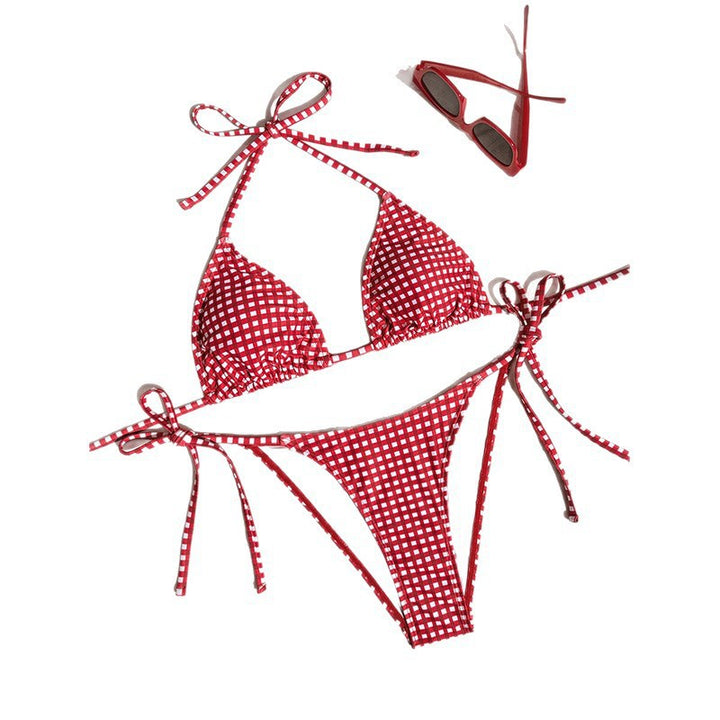 Damen triangle bikini med trendy leopardmønster Skovae