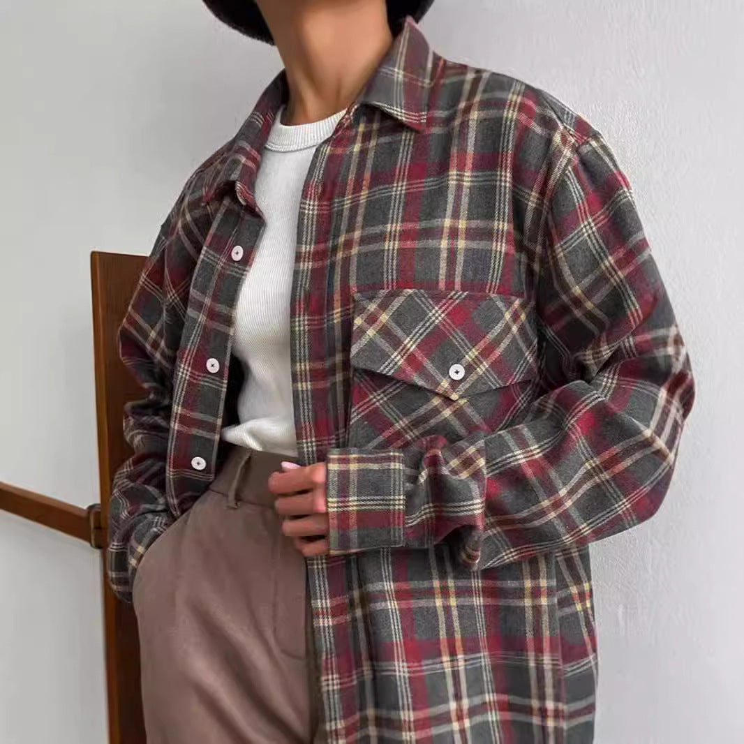 Dame store størrelser flannel skjorte Stilla