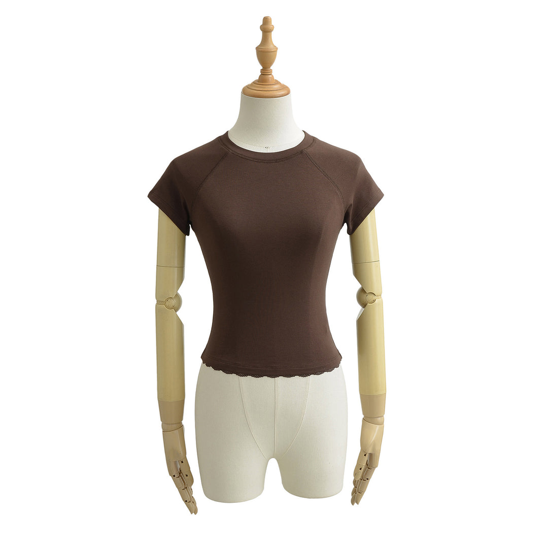 Dame Sporty T-shirt med smart bølgekant og åndbart materiale Stilla