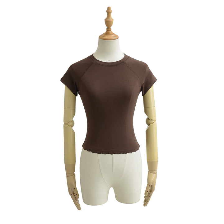 Dame Sporty T-shirt med smart bølgekant og åndbart materiale Stilla