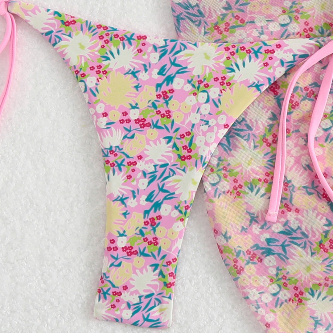 Dame Blomsterprint Trekant-Bikini-Sæt Stilla 1750840140