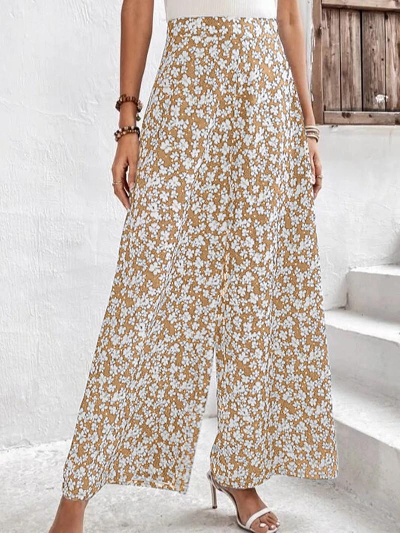 Dame bred sommerbukser med blomsterdesign Stilla