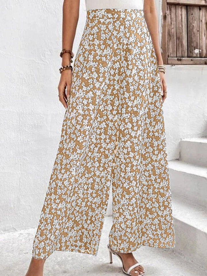 Dame bred sommerbukser med blomsterdesign Stilla