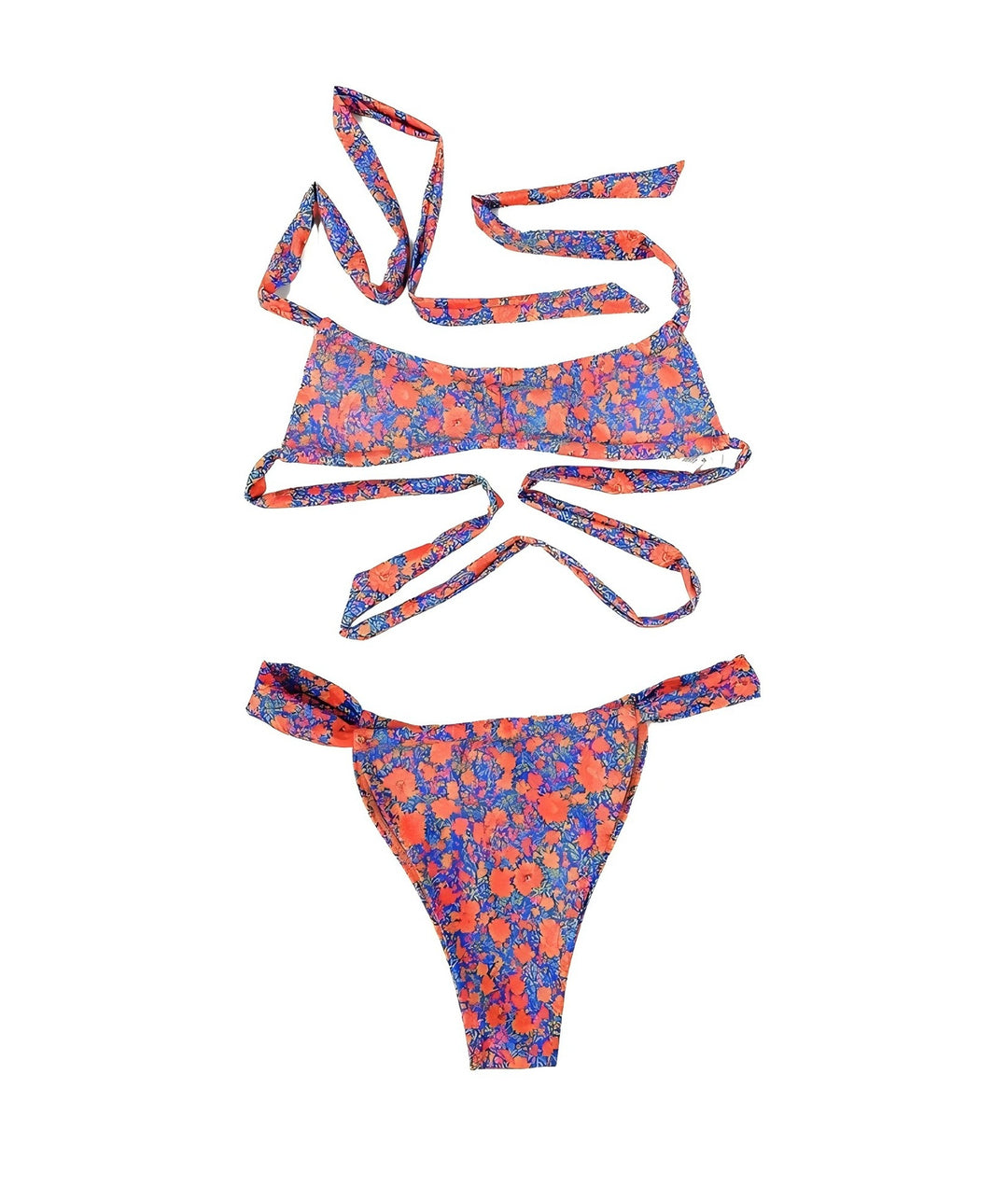 Dame Floral Print String Bikini Sæt Stilla