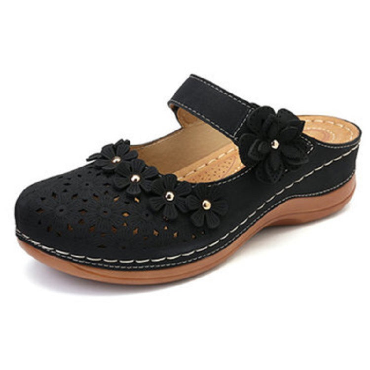 Dame blomst dekorerede clogs med ergonomisk fodseng Stilla