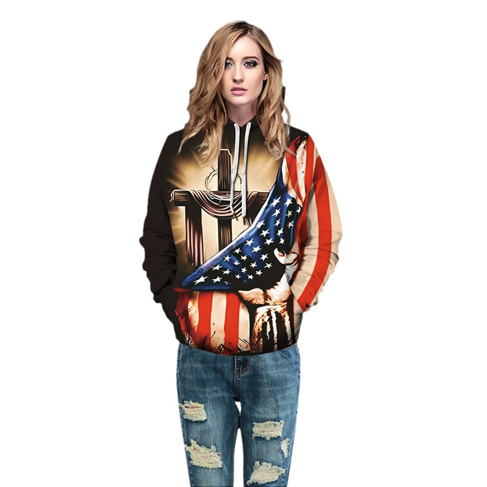 Dame Hoodie med detaljeret løveillustration Stilla