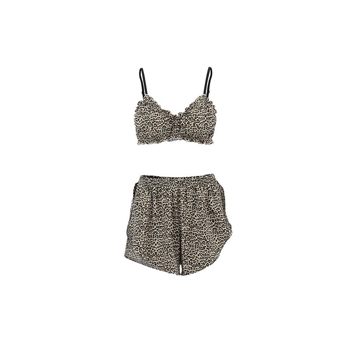 Dame sæt af trendy bustier og svajende nederdel med dyreprint Stilla