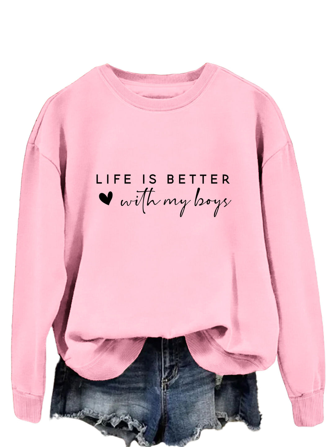 Kvinders hyggelige crew neck sweater med inspirerende print Stilla
