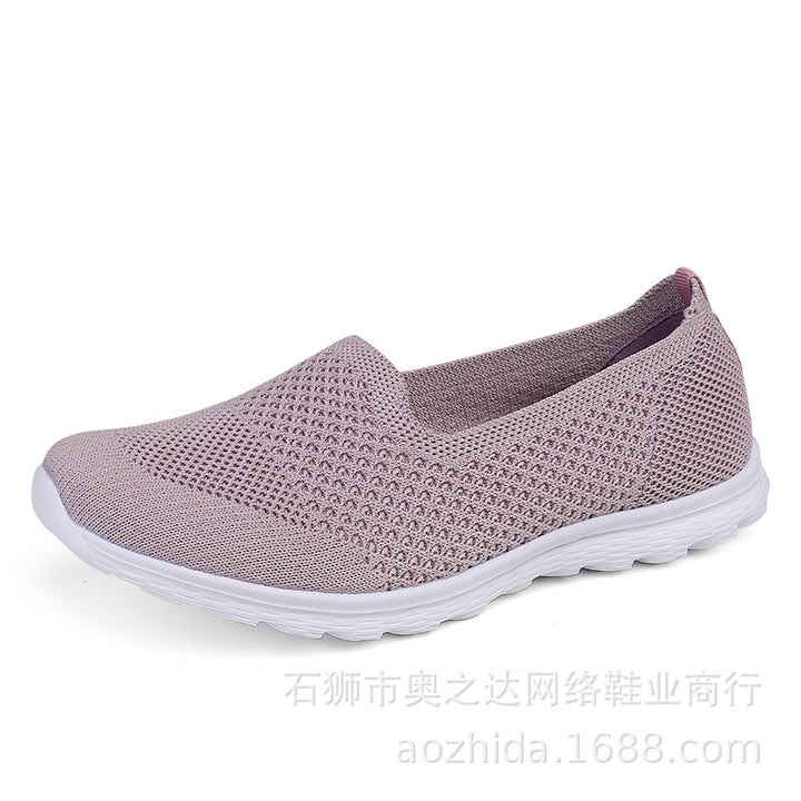 Dame nan nahtløse komfort slip-on sko med elastisk mesh øvre materiale og dæmpet sål Skovae