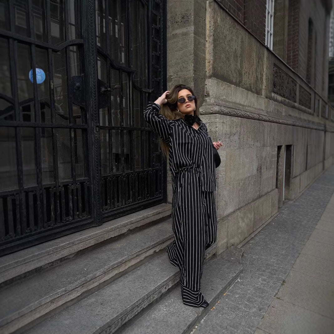 Dame Elegant stribet Lounge-Sæt Stilla