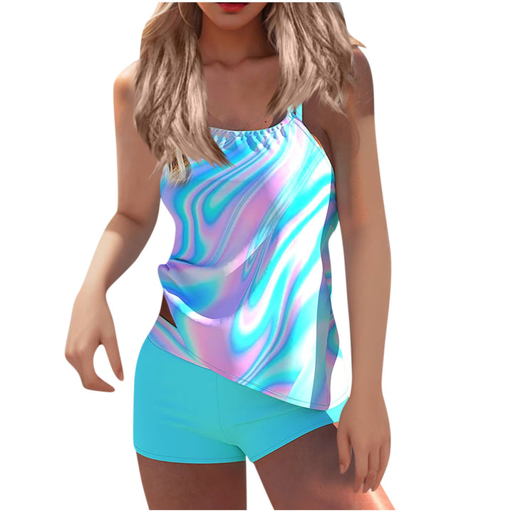 Dame Sporty Tankini-set med stilfuld top og behagelige shorts Skovae