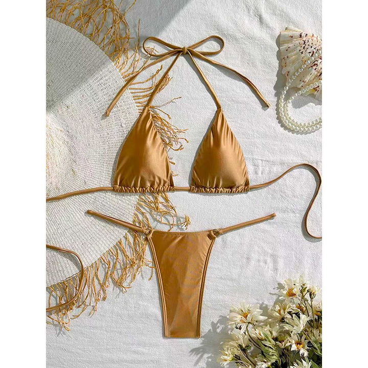 Dame Triangel-Bikini med frynsede detaljer Skovae