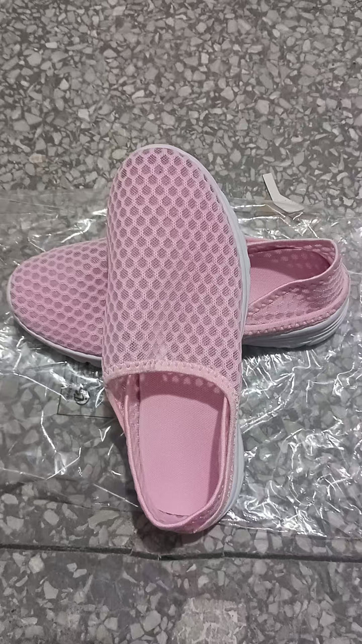 Dame nan luftige slip-on sneakers med honningkage-strikoverdel og dæmpet komfortsål Skovae