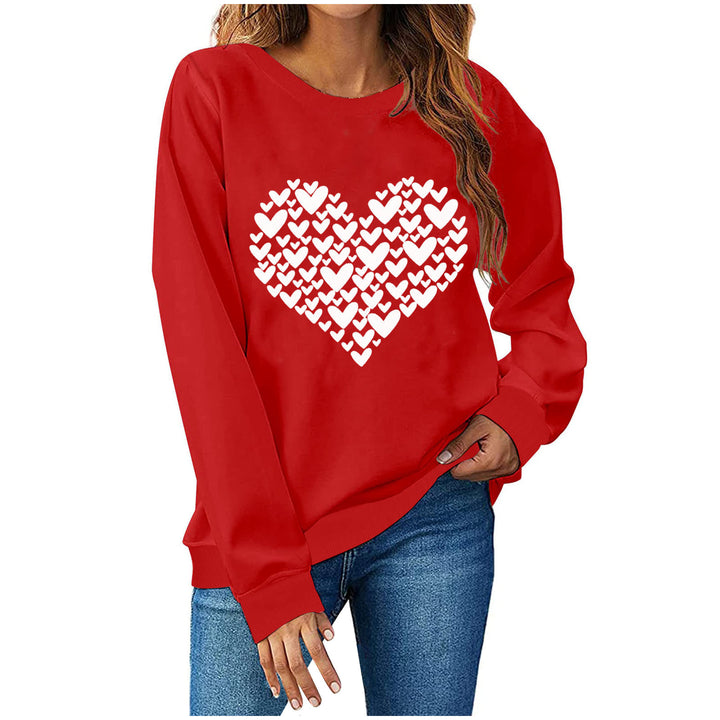 Dame Sweatshirt med kreativt hjertemotiv Stilla