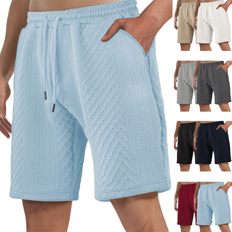 Herren nan strukturerede lounge shorts med elastisk bånd, snøre og sidelommer Skovae