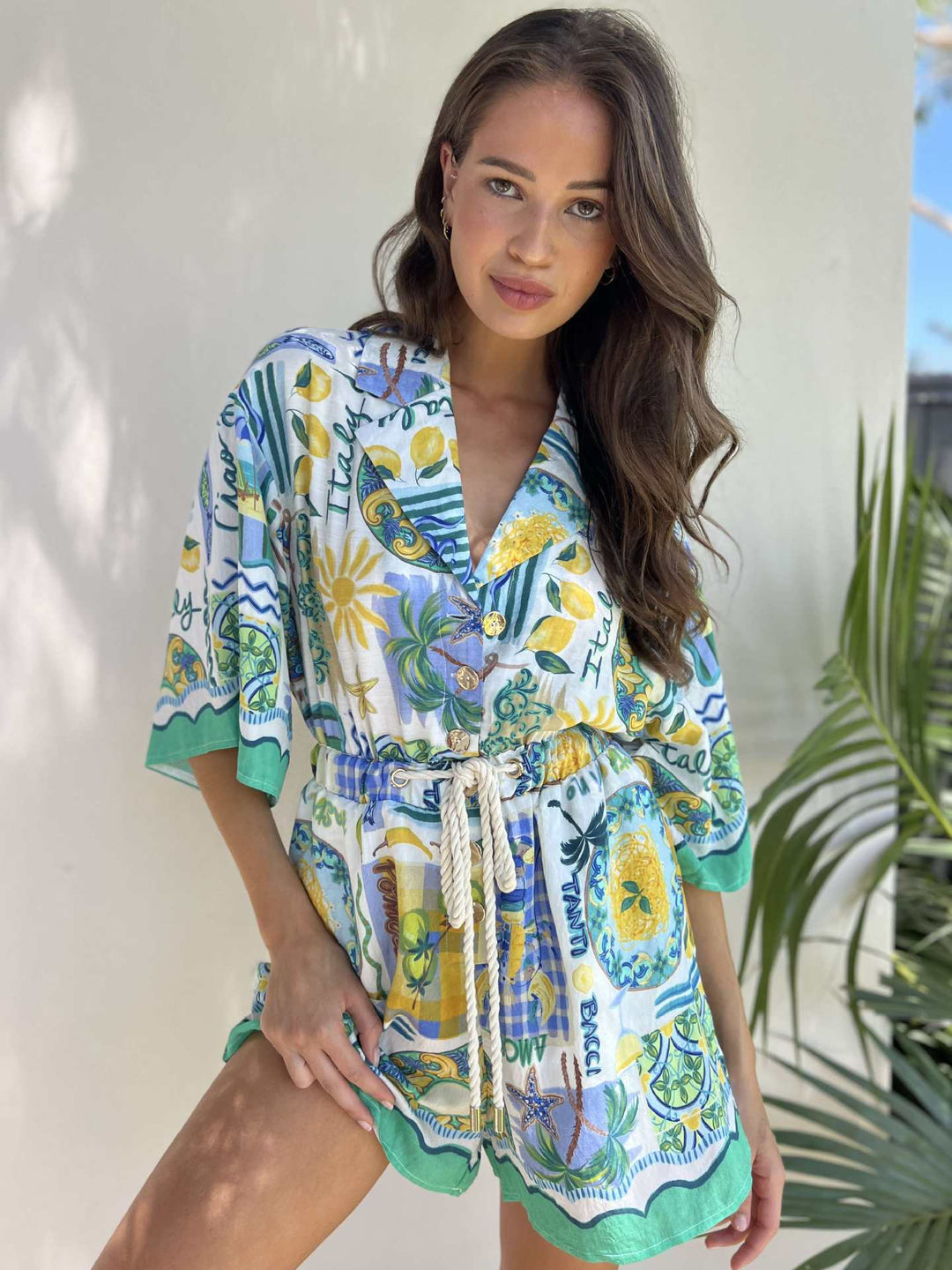Ladies beach dress with colorful pattern Skovae