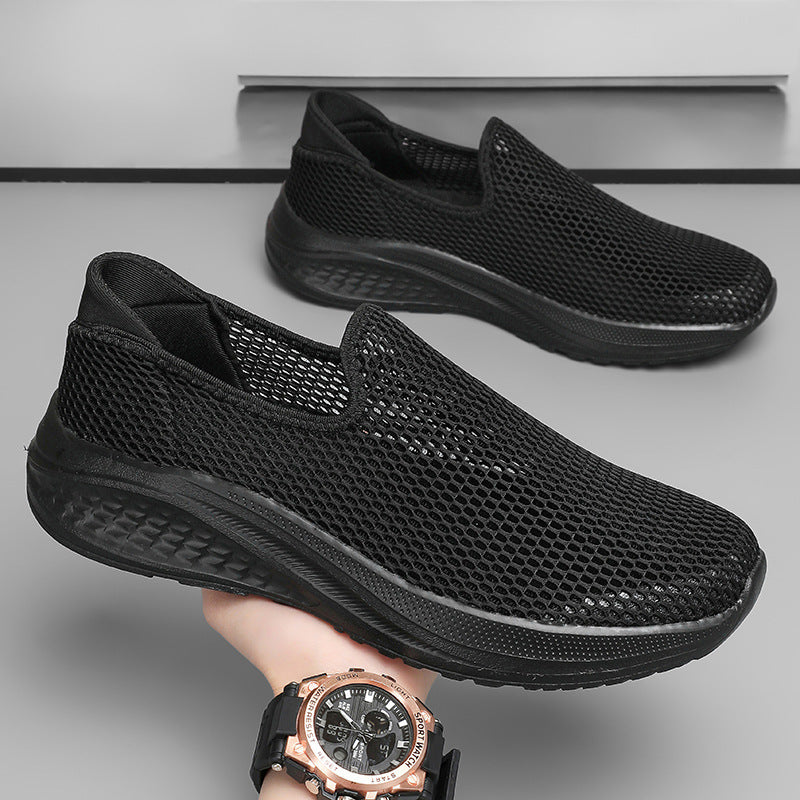 Herrer nan åndbar net-sportsko med slip-on form og stødabsorberende sål Skovae