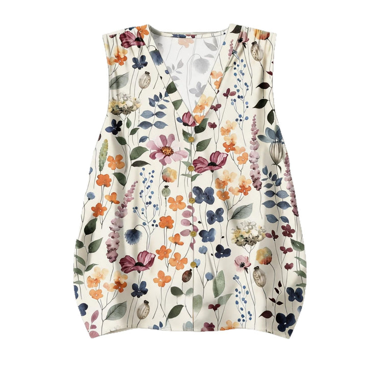 Damer Elegant Bluse med spids og blomstermønster Skovae