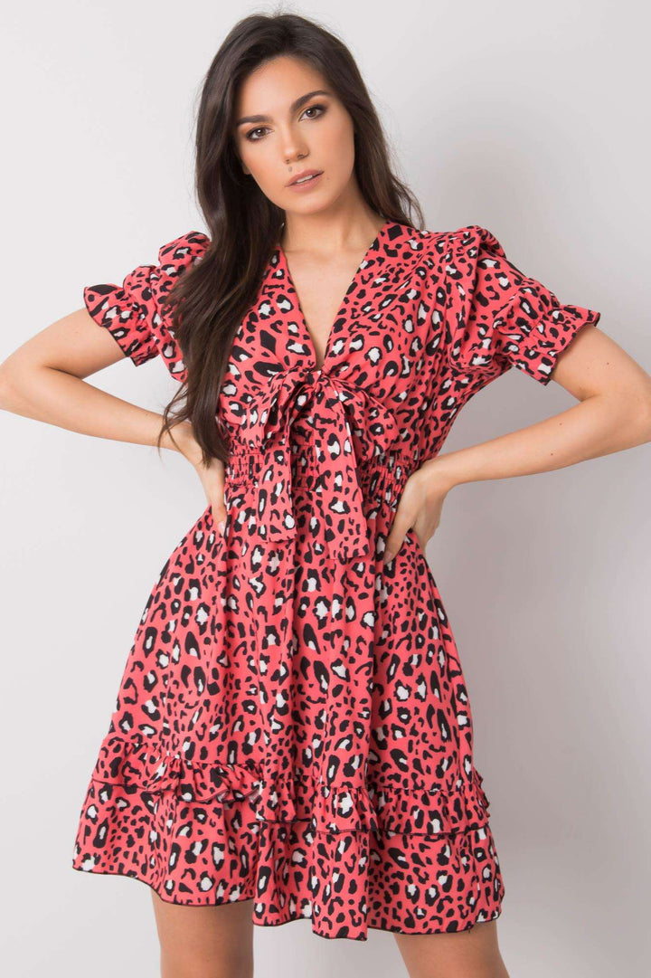 Dame Boho Chic Leopardprint Mini Kjole Stilla