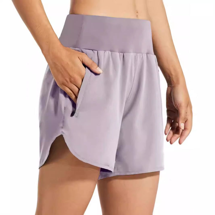 Dame Sporty Løbe shorts med sidelommer med lynlås Stilla