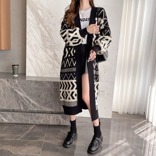 Kvinders cardigan i trendy etnisk stil med løs pasform Stilla