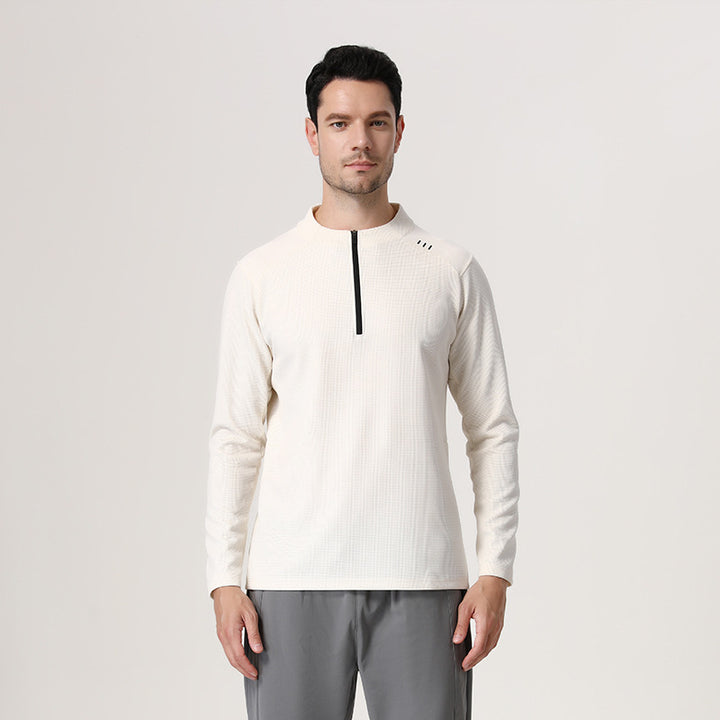 Herrer Sporty Langærmet Skjorte med Lynlås Stilla
