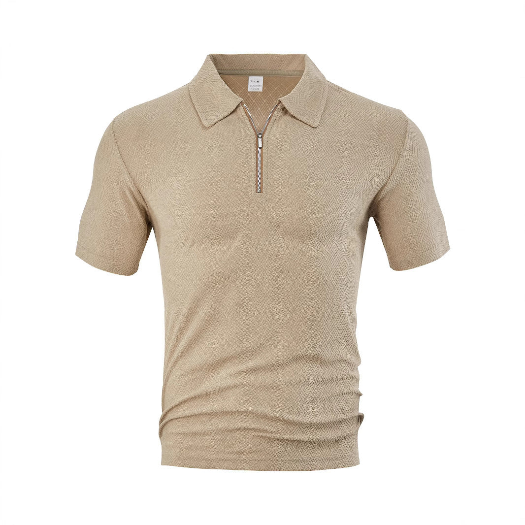 Herrer sporty kortærmet polo med lynlås og struktureret design Stilla