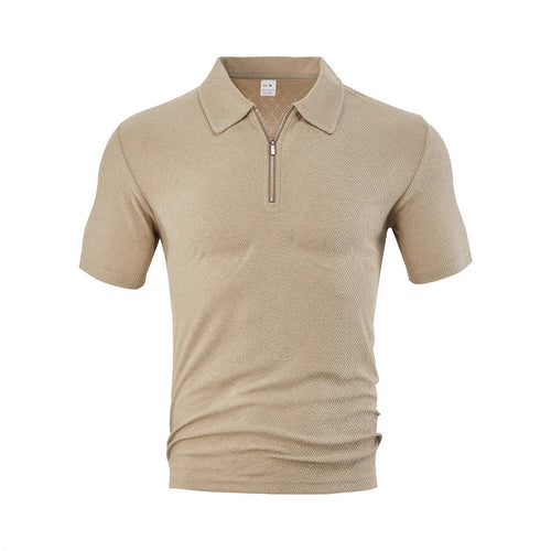 Herrer sporty kortærmet polo med lynlås og struktureret design Stilla