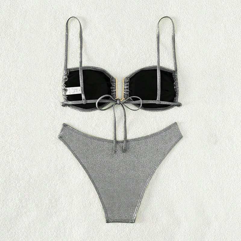 Dame Glitrende Bikini med justerbare stropper Skovae