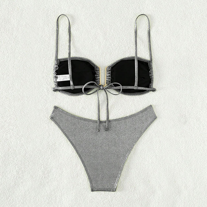 Dame Glitrende Bikini med justerbare stropper Skovae