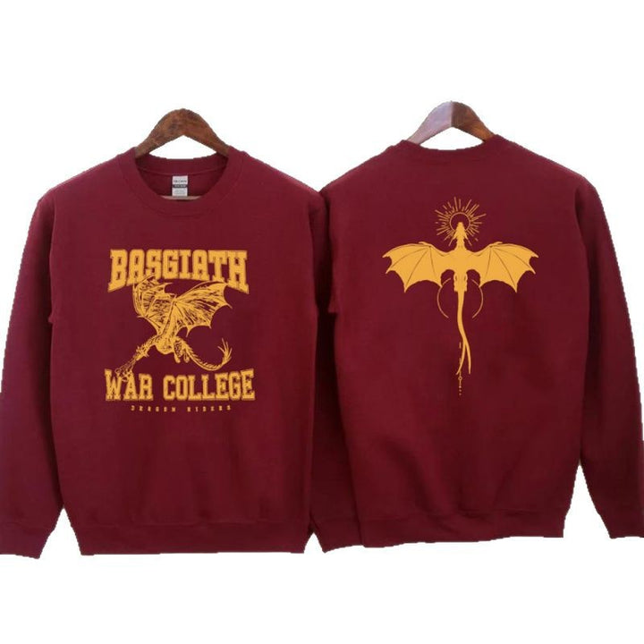 Kvinders sweatshirt med kreativ dragemotiv og unikt college design Skovae