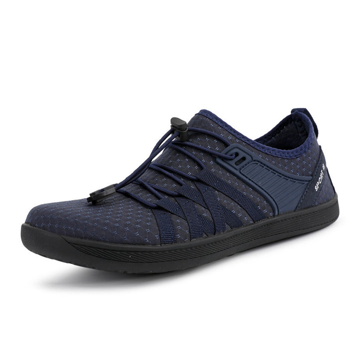 Unisex nan flad by-sneaker med hurtiglukning, elastisk strikoverdel og stødabsorberende let sål Skovae