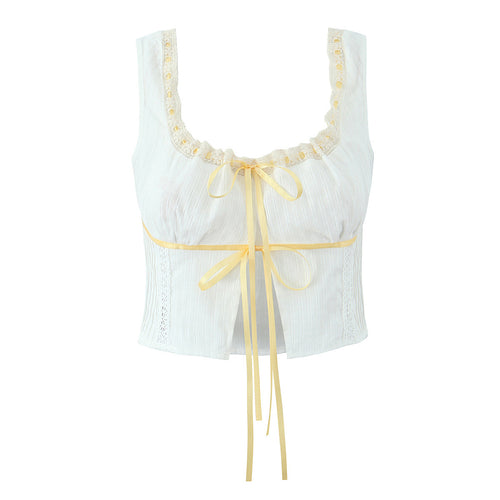 Dame Crop-top med fine blonde accenter og justerbar talje snor Stilla