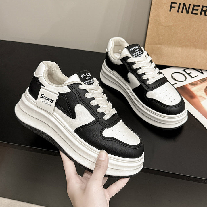 Dame Sporty Platform Sneakers med åndbart overfladestruktur og struktureret sål Stilla