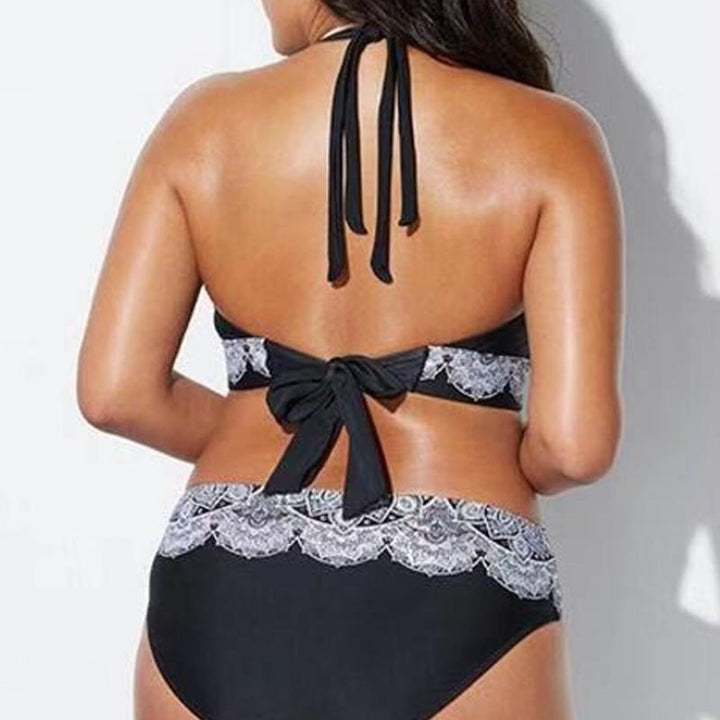 Dame triangel-bikini med kontrasterende designs Skovae