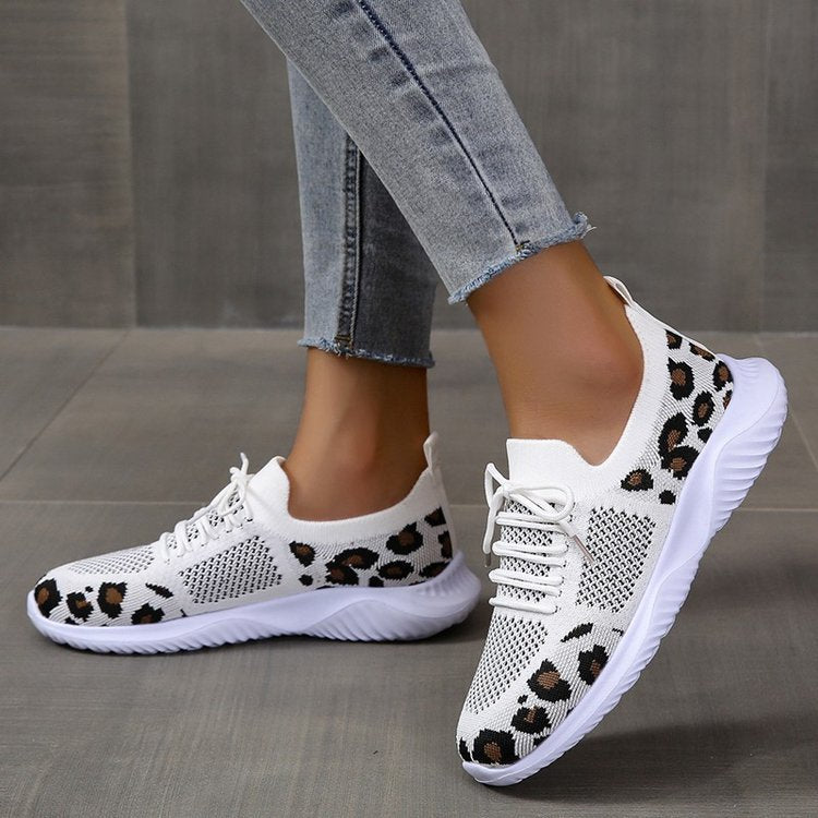 Dame Åndbare Sneakers med moderigtigt Leopardmønster Stilla