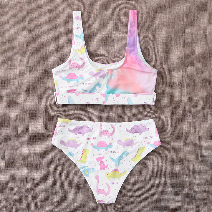 Dame Farverig Dinosaur Print Bikini-Sæt Skovae