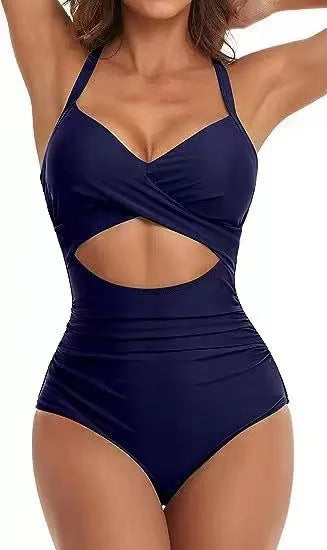 Dame Én-delt Bikini med moderigtig Cut-Out og Dyreprint Skovae