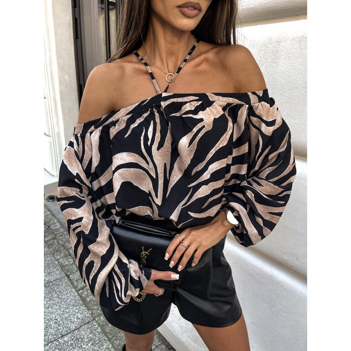 Damer Off-Shoulder Leopardmønster Bluse Stilla
