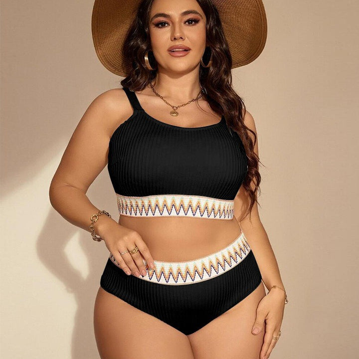 Dame Sporty bikini sæt med høj talje og elastisk bånd Skovae