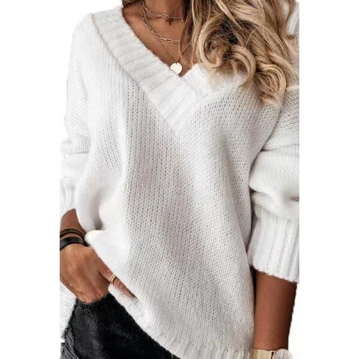 Femme Cozy V-Udskæring Strikpullover Stilla
