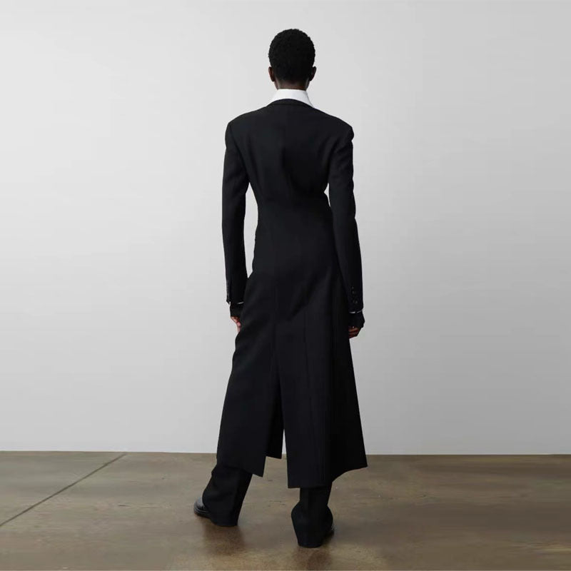 Kvinders dobbeltknappet blazer med løstsiddende drapering