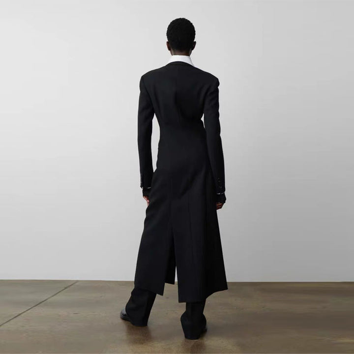 Kvinders dobbeltknappet blazer med løstsiddende drapering
