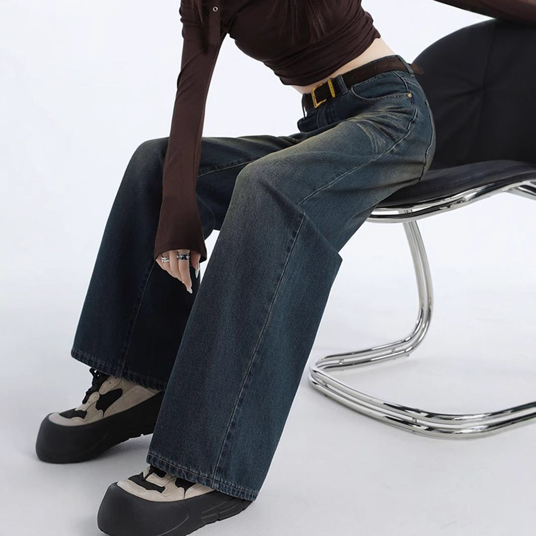 Dameløse jeans med høj talje og moderigtig vask Stilla