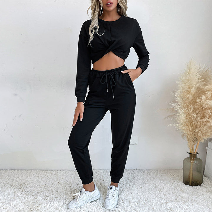 Kvinders praktiske jumpsuit med elastisk talje og flatterende knude detalje Stilla
