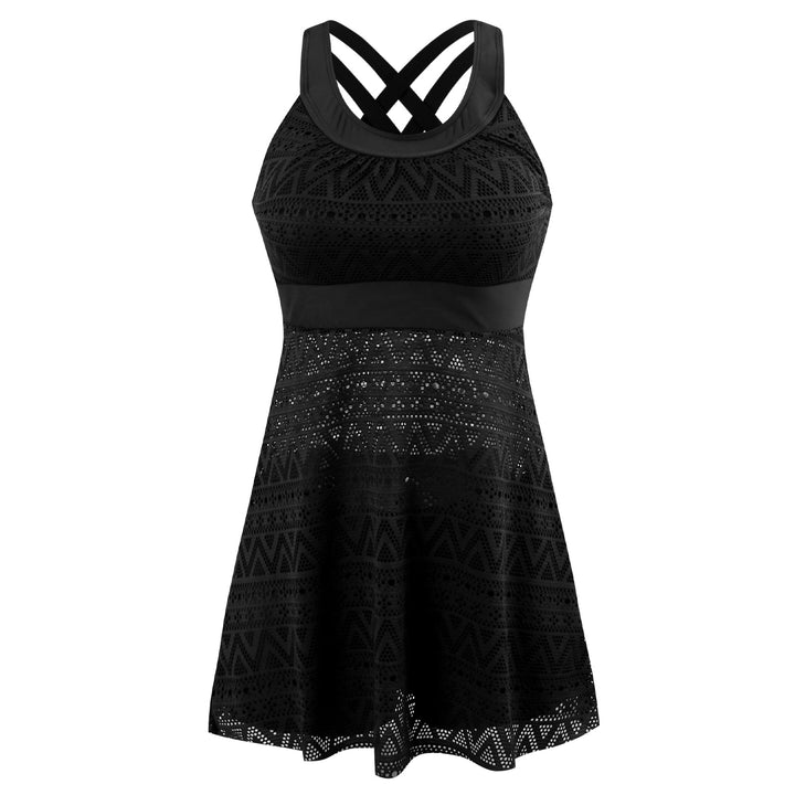 Dame Sporty Kjole med integrerede Shorts og dekorativ Mesh Stilla