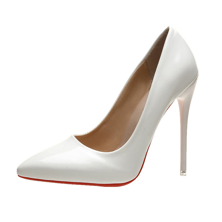Dame nan elegante lakpumps med spids tå, høj stilettohæl og polstret indersål Skovae