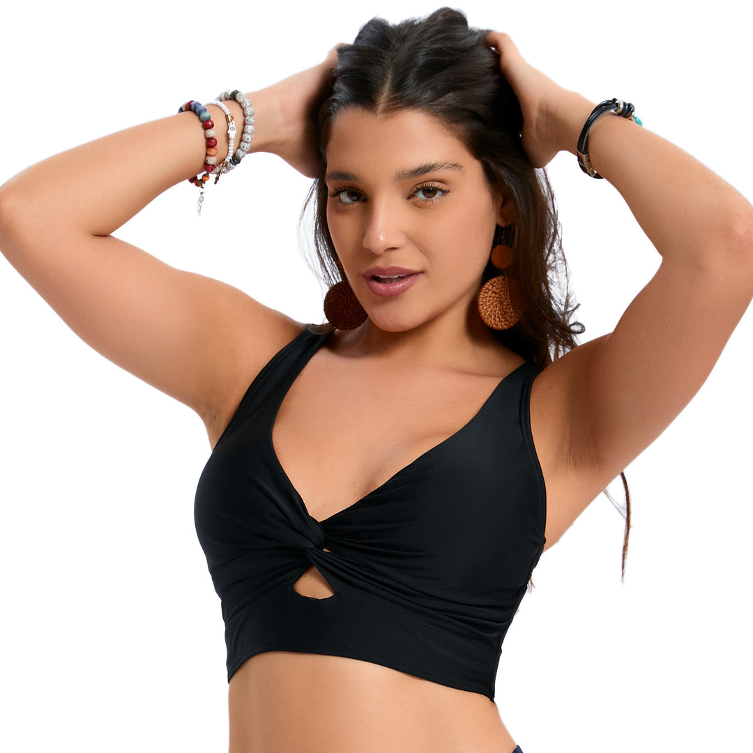 Dame Sporty Bikini-top med innovativt knude-design og Racerback Stilla