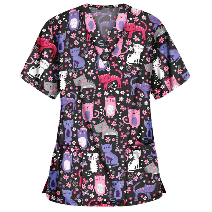 Dameblomster mønster Scrub Top Stilla