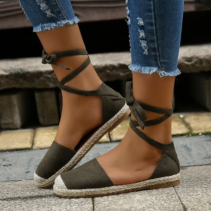 Dame Espadrilles med trendy bindebælte og behagelig sål Stilla